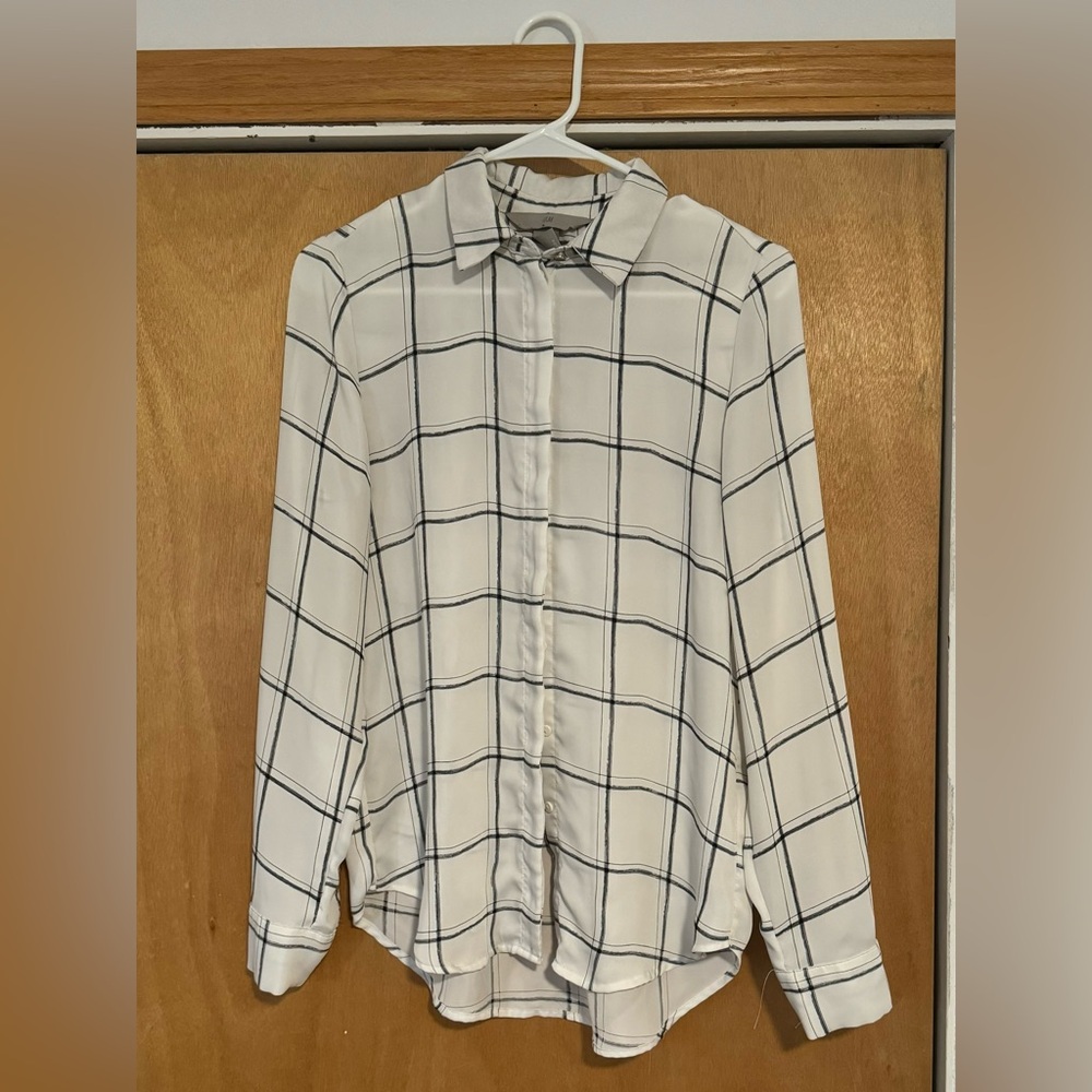 White Checkered Blouse